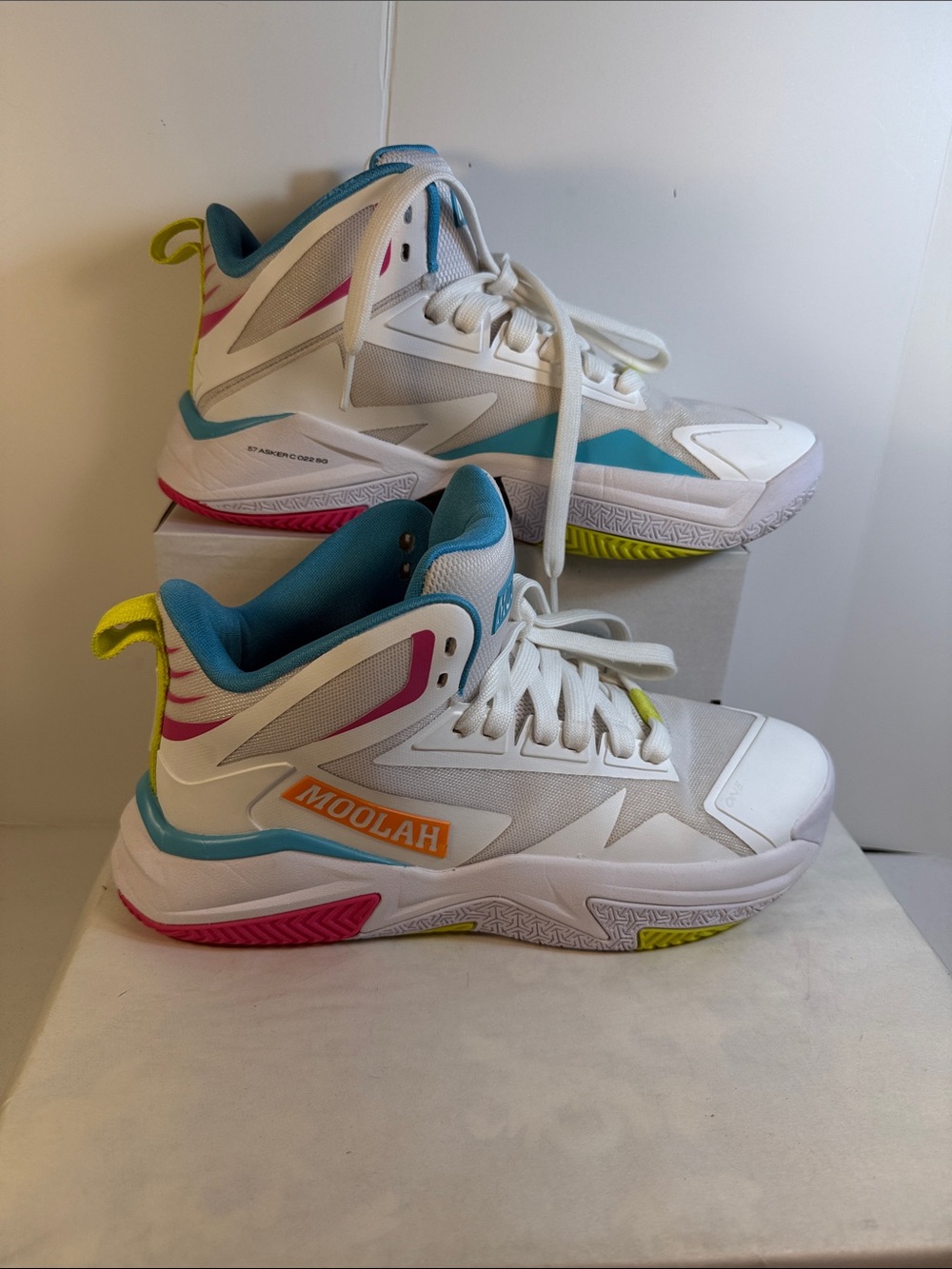 Women's White Multicolor High-Top Sneakers